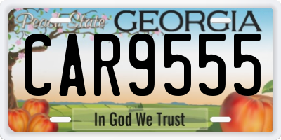 GA license plate CAR9555