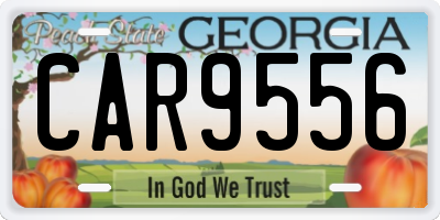 GA license plate CAR9556