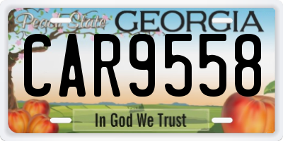 GA license plate CAR9558