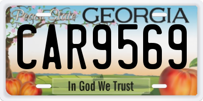 GA license plate CAR9569