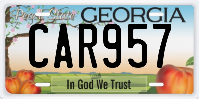 GA license plate CAR957