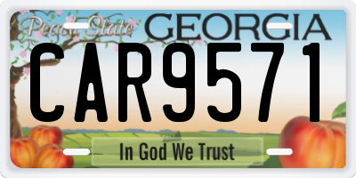 GA license plate CAR9571