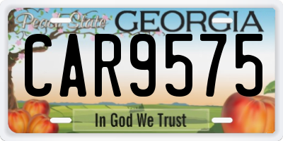 GA license plate CAR9575