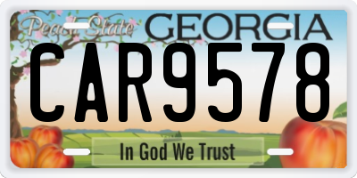 GA license plate CAR9578