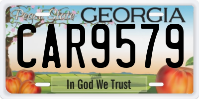 GA license plate CAR9579