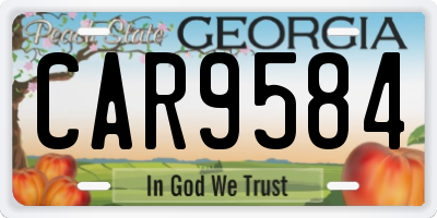 GA license plate CAR9584