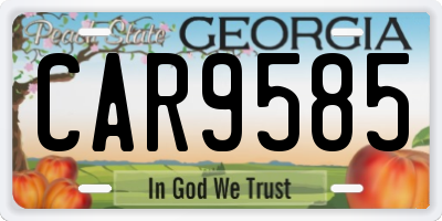 GA license plate CAR9585