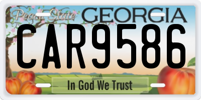 GA license plate CAR9586