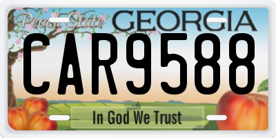 GA license plate CAR9588