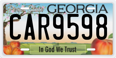 GA license plate CAR9598