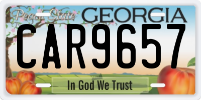 GA license plate CAR9657