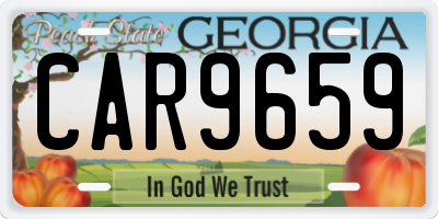 GA license plate CAR9659