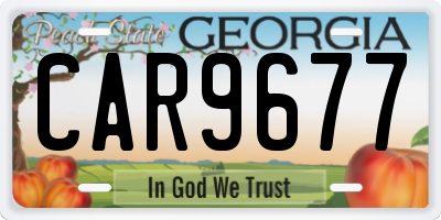 GA license plate CAR9677