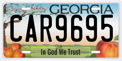 GA license plate CAR9695