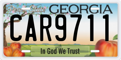 GA license plate CAR9711