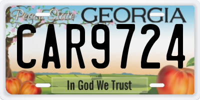 GA license plate CAR9724