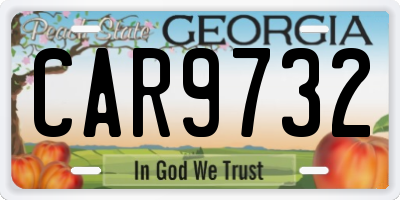 GA license plate CAR9732