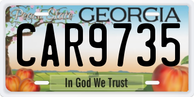 GA license plate CAR9735