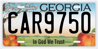 GA license plate CAR9750