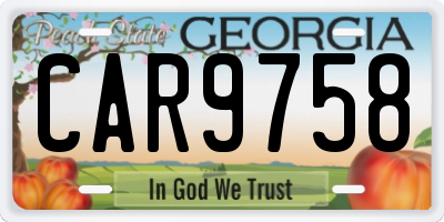 GA license plate CAR9758