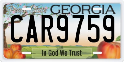 GA license plate CAR9759