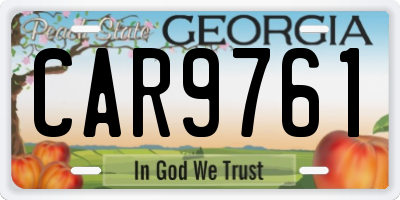 GA license plate CAR9761