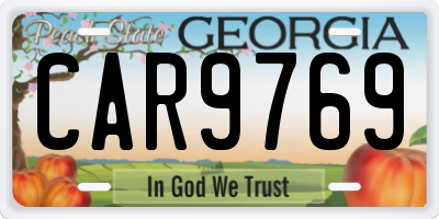 GA license plate CAR9769