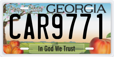 GA license plate CAR9771