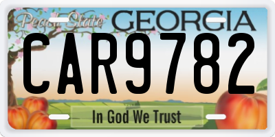 GA license plate CAR9782