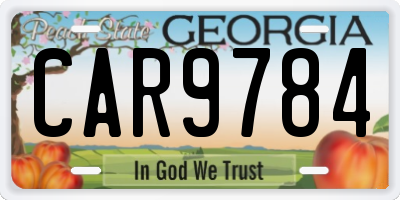 GA license plate CAR9784