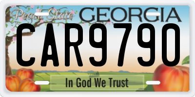 GA license plate CAR9790