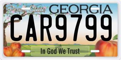 GA license plate CAR9799