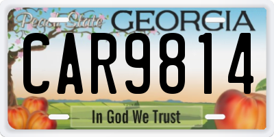 GA license plate CAR9814