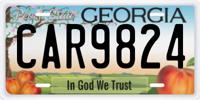 GA license plate CAR9824