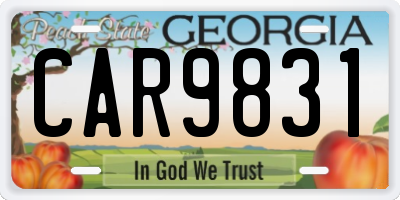 GA license plate CAR9831