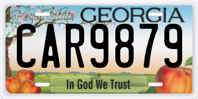 GA license plate CAR9879