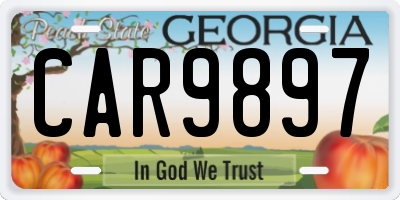 GA license plate CAR9897