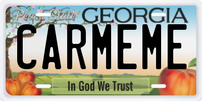 GA license plate CARMEME