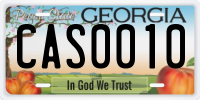 GA license plate CAS0010