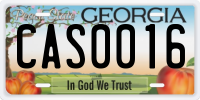 GA license plate CAS0016