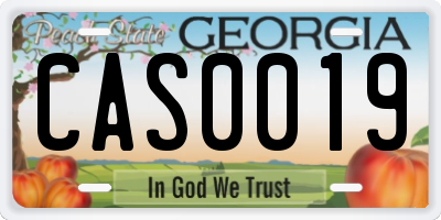 GA license plate CAS0019