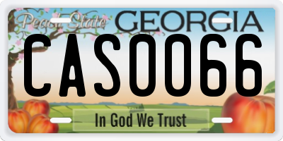 GA license plate CAS0066