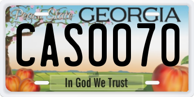 GA license plate CAS0070