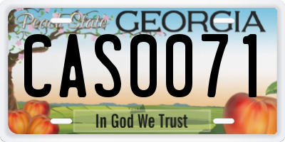 GA license plate CAS0071