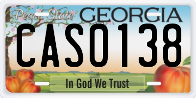 GA license plate CAS0138