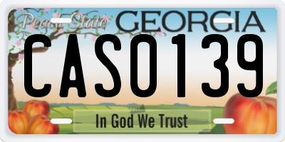 GA license plate CAS0139