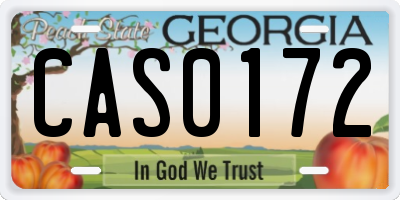 GA license plate CAS0172