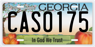 GA license plate CAS0175