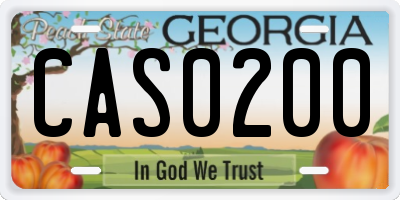 GA license plate CAS0200