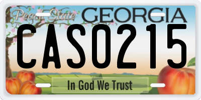 GA license plate CAS0215